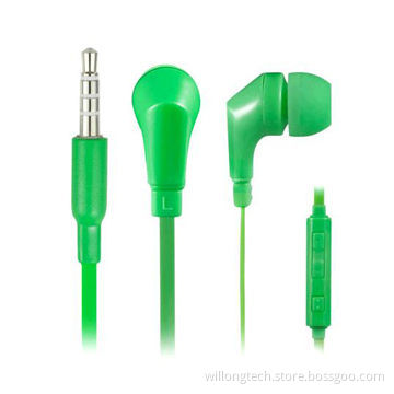Green ear-buds noise-cancelling with mic